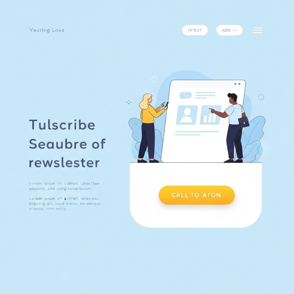 Illustration of a clean landing page layout
